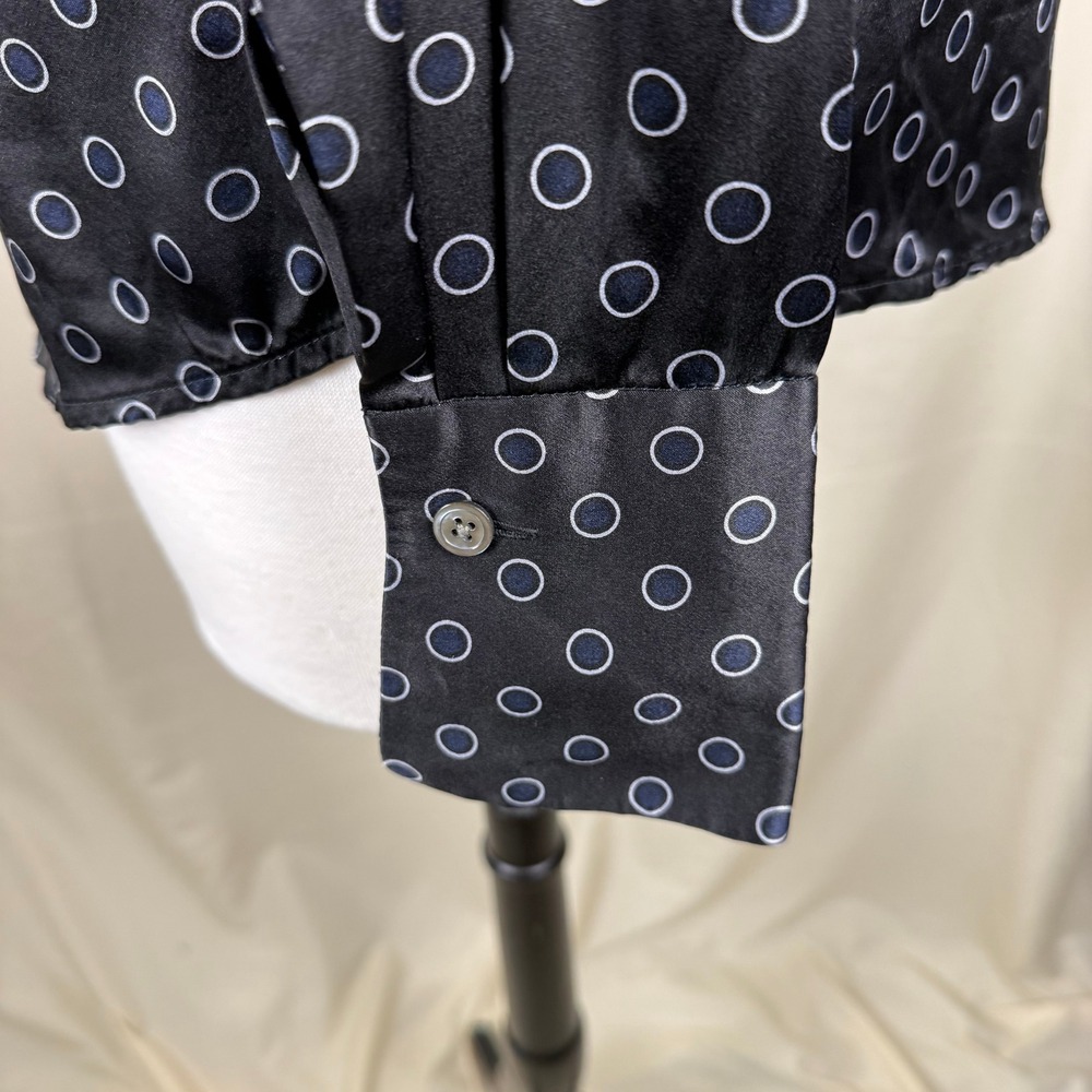VTG 90s/ Y2K Linda Allard Ellen Tracy Polka Dot 100% Silk Blouse 6 EUC - Picture 5 of 12